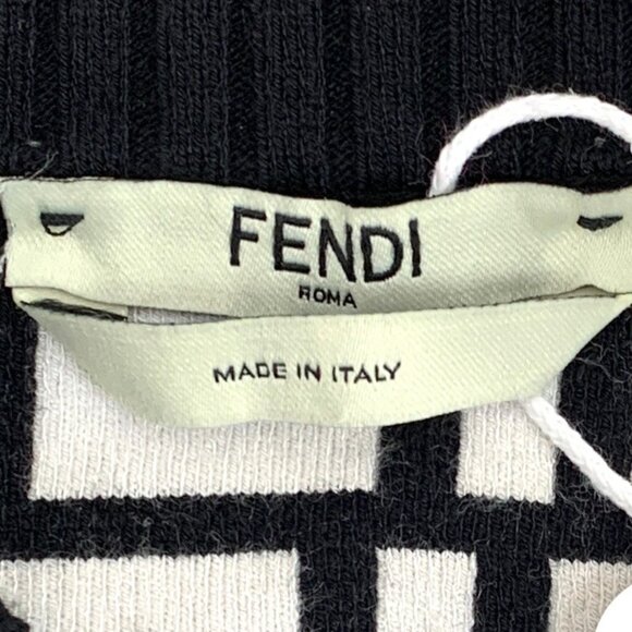 Fendi logo monogram all-over crewneck long-sleeve knit sweater - Picture 6 of 7
